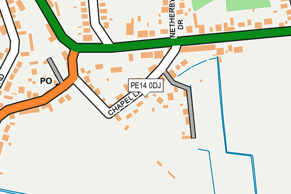 PE14 0DJ map - OS OpenMap – Local (Ordnance Survey)