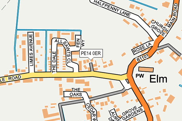 PE14 0ER map - OS OpenMap – Local (Ordnance Survey)