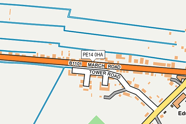 PE14 0HA map - OS OpenMap – Local (Ordnance Survey)