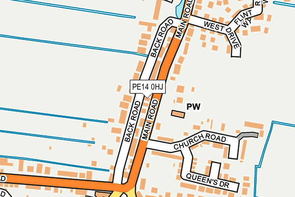 PE14 0HJ map - OS OpenMap – Local (Ordnance Survey)