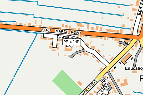PE14 0HP map - OS OpenMap – Local (Ordnance Survey)