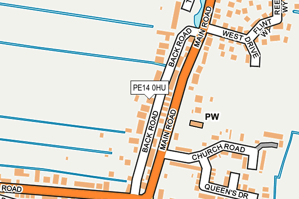 PE14 0HU map - OS OpenMap – Local (Ordnance Survey)