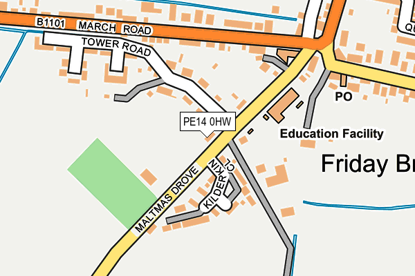 PE14 0HW map - OS OpenMap – Local (Ordnance Survey)