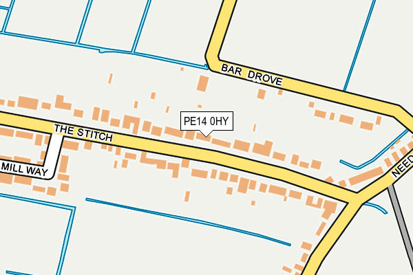 PE14 0HY map - OS OpenMap – Local (Ordnance Survey)