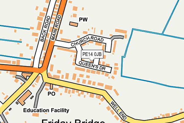 PE14 0JB map - OS OpenMap – Local (Ordnance Survey)