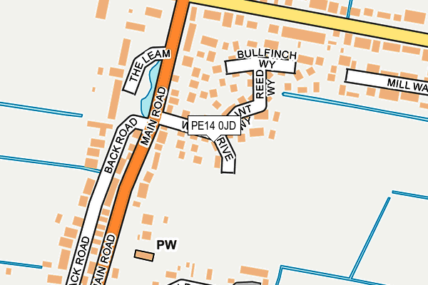 PE14 0JD map - OS OpenMap – Local (Ordnance Survey)