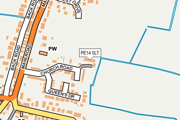 PE14 0LT map - OS OpenMap – Local (Ordnance Survey)