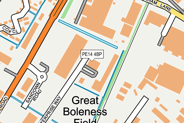 PE14 4BP map - OS OpenMap – Local (Ordnance Survey)