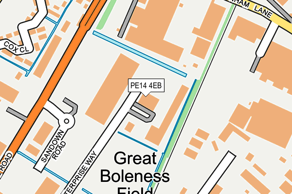 PE14 4EB map - OS OpenMap – Local (Ordnance Survey)