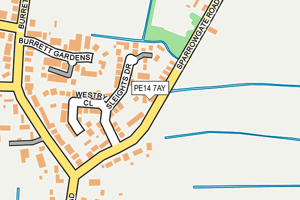 PE14 7AY map - OS OpenMap – Local (Ordnance Survey)