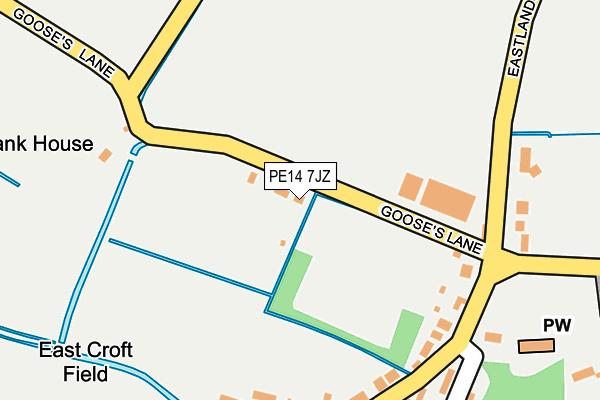 PE14 7JZ map - OS OpenMap – Local (Ordnance Survey)