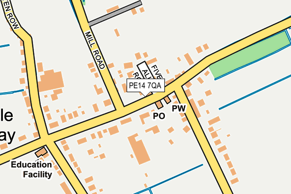 PE14 7QA map - OS OpenMap – Local (Ordnance Survey)