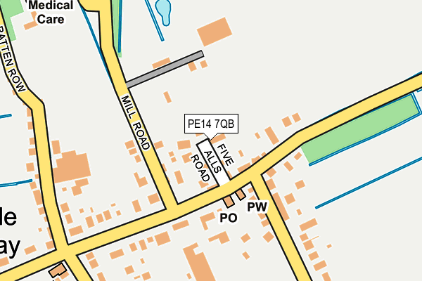 PE14 7QB map - OS OpenMap – Local (Ordnance Survey)