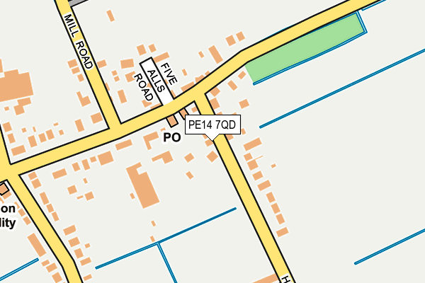PE14 7QD map - OS OpenMap – Local (Ordnance Survey)