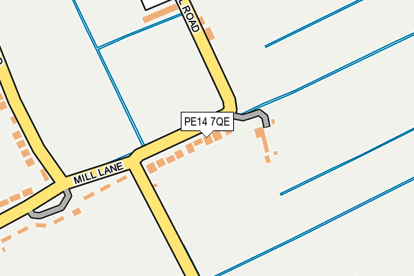PE14 7QE map - OS OpenMap – Local (Ordnance Survey)