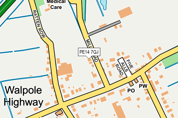 PE14 7QJ map - OS OpenMap – Local (Ordnance Survey)