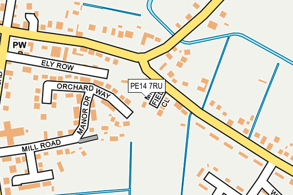 PE14 7RU map - OS OpenMap – Local (Ordnance Survey)