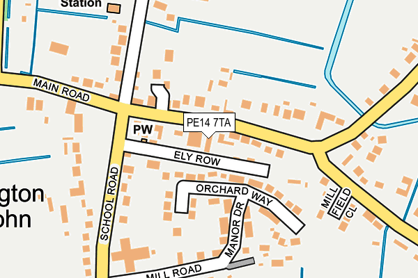 PE14 7TA map - OS OpenMap – Local (Ordnance Survey)
