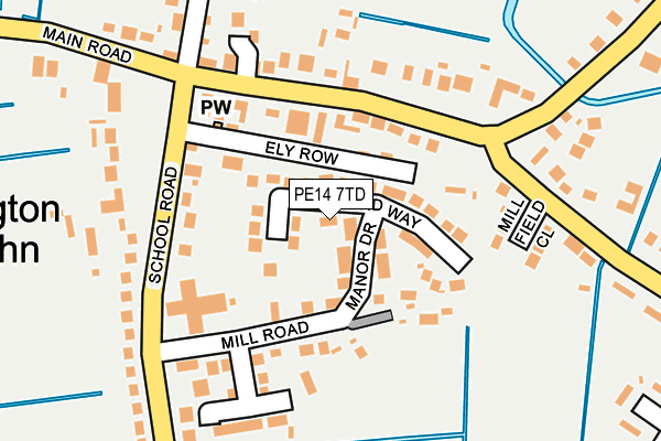 PE14 7TD map - OS OpenMap – Local (Ordnance Survey)