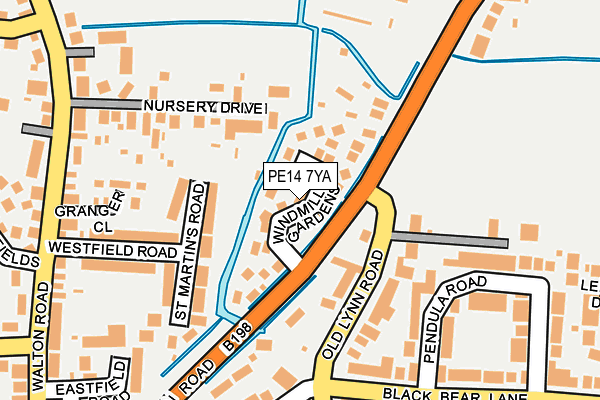 PE14 7YA map - OS OpenMap – Local (Ordnance Survey)