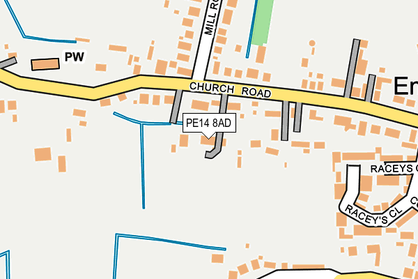 PE14 8AD map - OS OpenMap – Local (Ordnance Survey)