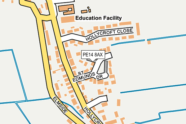 PE14 8AX map - OS OpenMap – Local (Ordnance Survey)