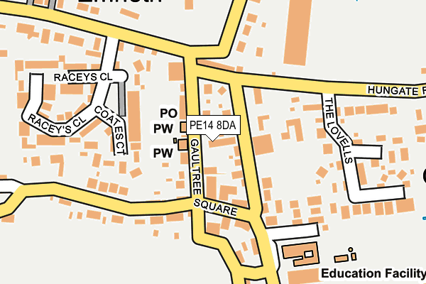 PE14 8DA map - OS OpenMap – Local (Ordnance Survey)