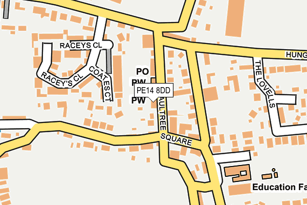 PE14 8DD map - OS OpenMap – Local (Ordnance Survey)