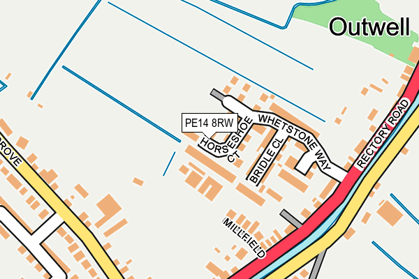 PE14 8RW map - OS OpenMap – Local (Ordnance Survey)