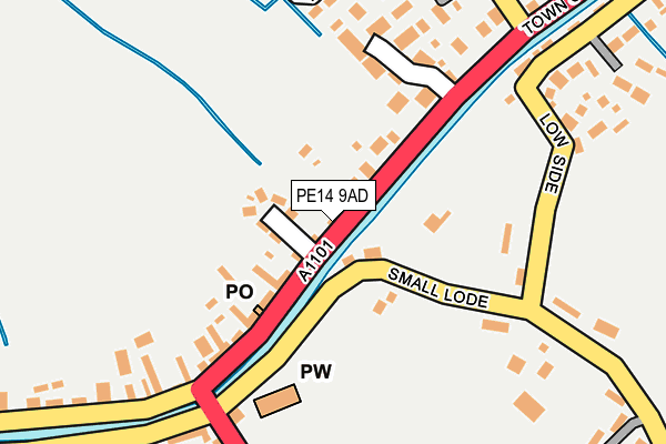 PE14 9AD map - OS OpenMap – Local (Ordnance Survey)