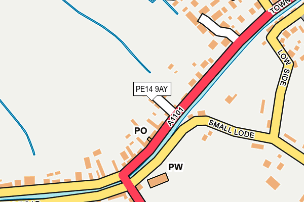 PE14 9AY map - OS OpenMap – Local (Ordnance Survey)