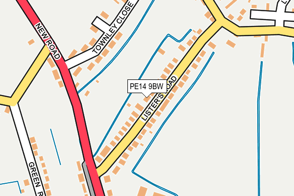 PE14 9BW map - OS OpenMap – Local (Ordnance Survey)