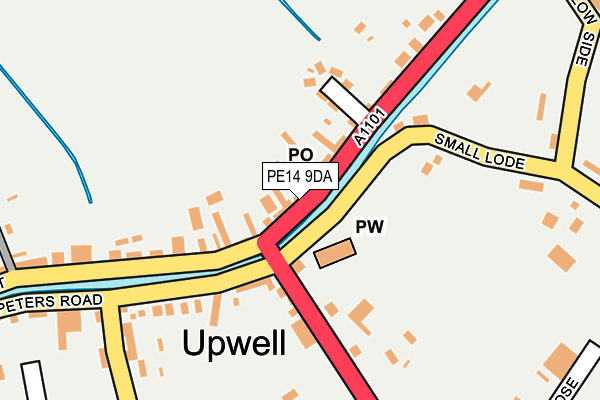 PE14 9DA map - OS OpenMap – Local (Ordnance Survey)
