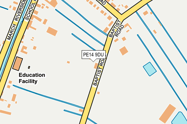 PE14 9DU map - OS OpenMap – Local (Ordnance Survey)