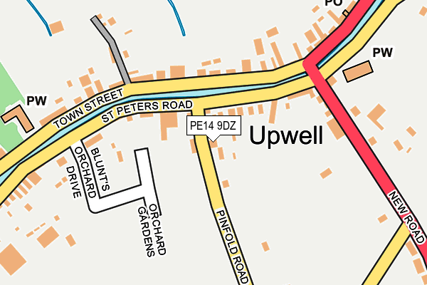 PE14 9DZ map - OS OpenMap – Local (Ordnance Survey)