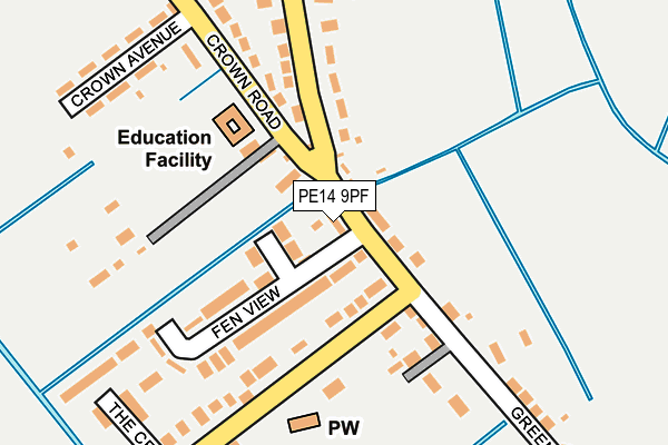 PE14 9PF map - OS OpenMap – Local (Ordnance Survey)
