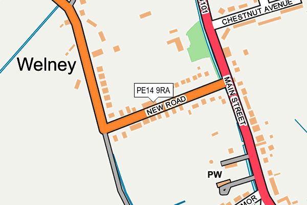 PE14 9RA map - OS OpenMap – Local (Ordnance Survey)