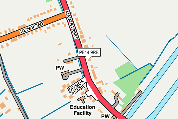 PE14 9RB map - OS OpenMap – Local (Ordnance Survey)