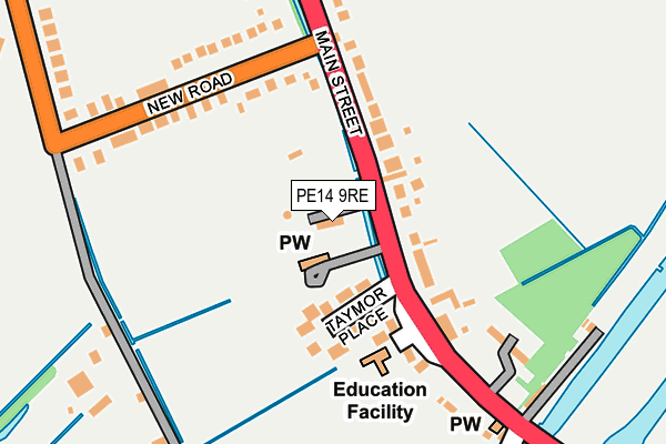 PE14 9RE map - OS OpenMap – Local (Ordnance Survey)
