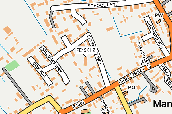 PE15 0HZ map - OS OpenMap – Local (Ordnance Survey)