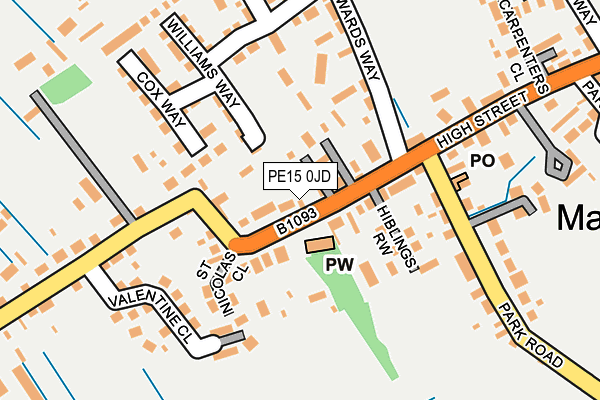 PE15 0JD map - OS OpenMap – Local (Ordnance Survey)