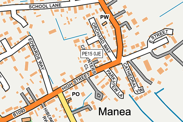 PE15 0JE map - OS OpenMap – Local (Ordnance Survey)