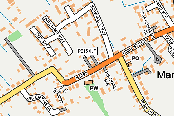 PE15 0JF map - OS OpenMap – Local (Ordnance Survey)