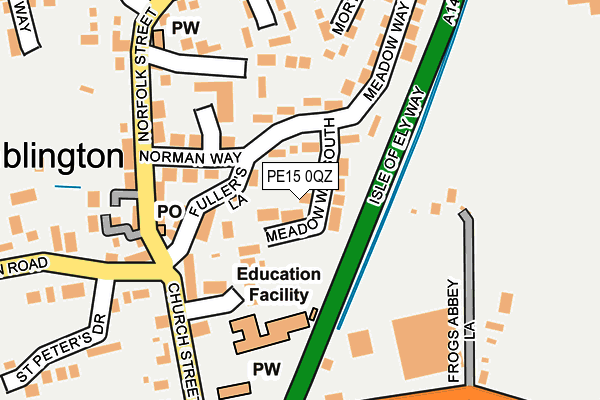 PE15 0QZ map - OS OpenMap – Local (Ordnance Survey)