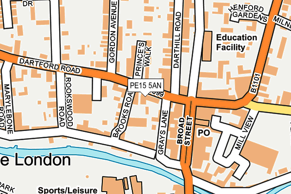 PE15 5AN map - OS OpenMap – Local (Ordnance Survey)