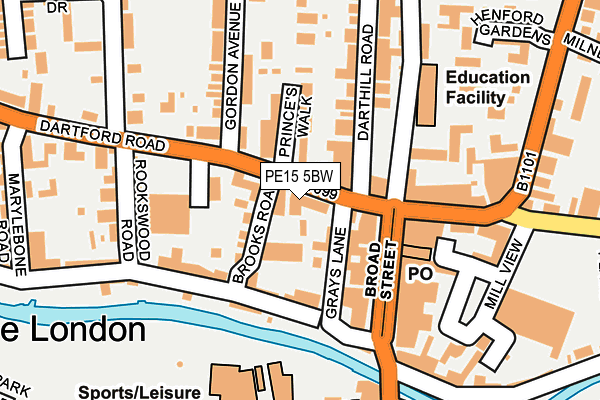 PE15 5BW map - OS OpenMap – Local (Ordnance Survey)