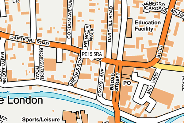 PE15 5RA map - OS OpenMap – Local (Ordnance Survey)