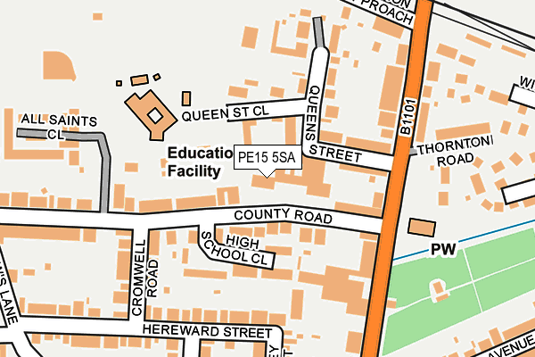 PE15 5SA map - OS OpenMap – Local (Ordnance Survey)
