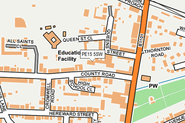 PE15 5SW map - OS OpenMap – Local (Ordnance Survey)