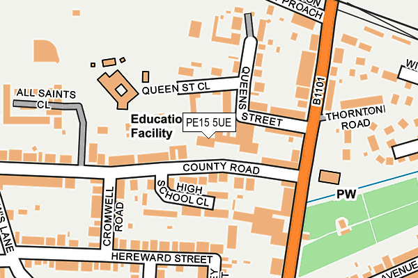 PE15 5UE map - OS OpenMap – Local (Ordnance Survey)
